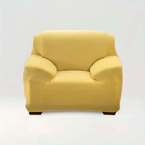 Housse de fauteuil Albane de couleur Jaune sur fond beige