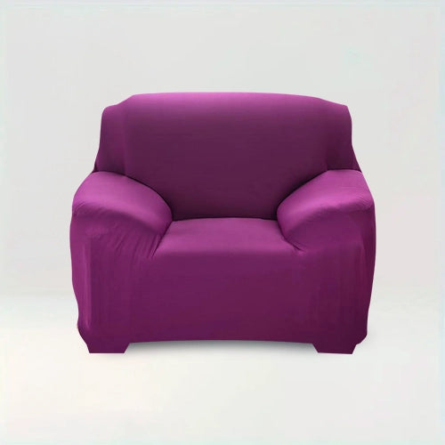 Housse de fauteuil Albane de couleur Violet foncé sur fond beige