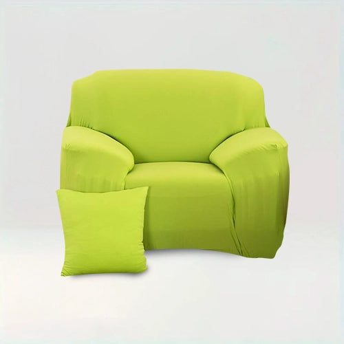 Housse de fauteuil Albane de couleur Vert sur fond beige