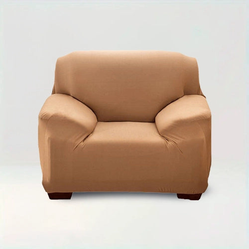 Housse de fauteuil Albane de couleur Brun clair sur fond beige