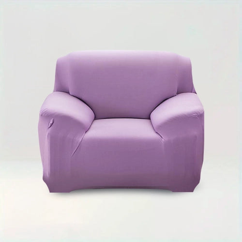 Housse de fauteuil Albane de couleur Violet clair sur fond beige