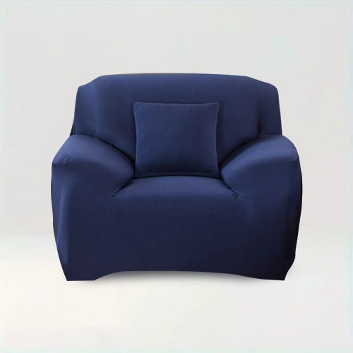 Housse de fauteuil Albane de couleur Bleu marine sur fond beige