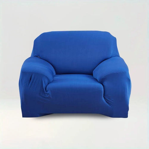 Housse de fauteuil Albane de couleur Bleu sur fond beige