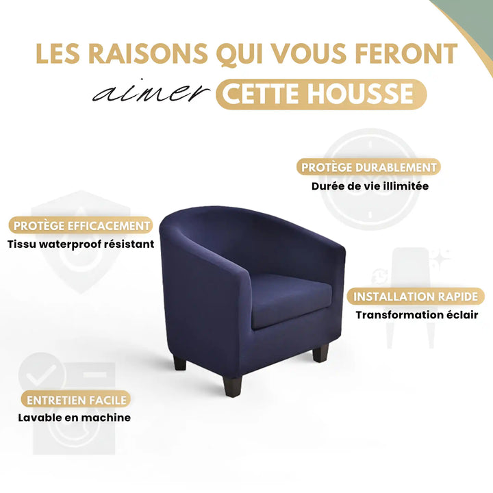 Housse extensible, résistante à l’eau, facile à installer et entretenir, idéale pour protéger vos meubles avec élégance.