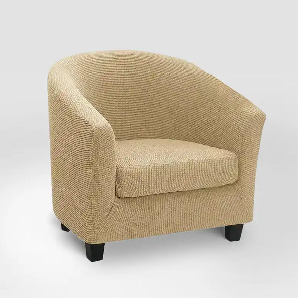 Housse de fauteuil en jacquard Fernanda de couleur beige sur fond beige