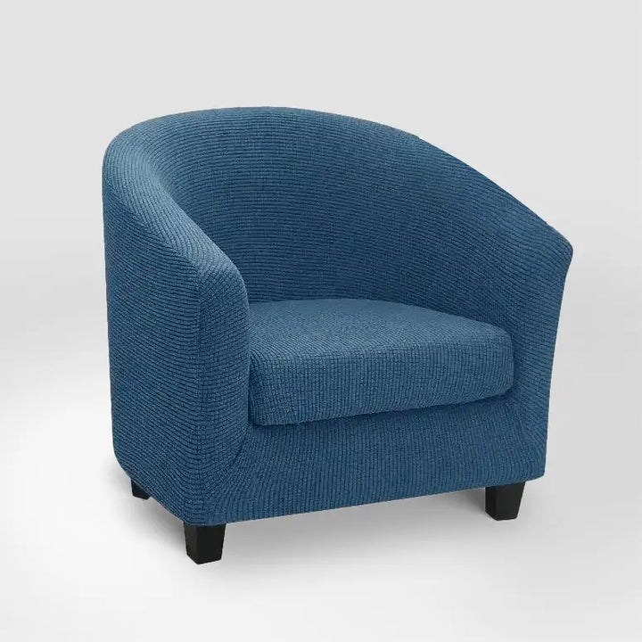 Housse de fauteuil en jacquard Fernanda de couleur bleu