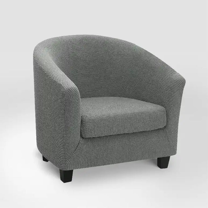 Housse de fauteuil en jacquard Fernanda de couleur gris foncé