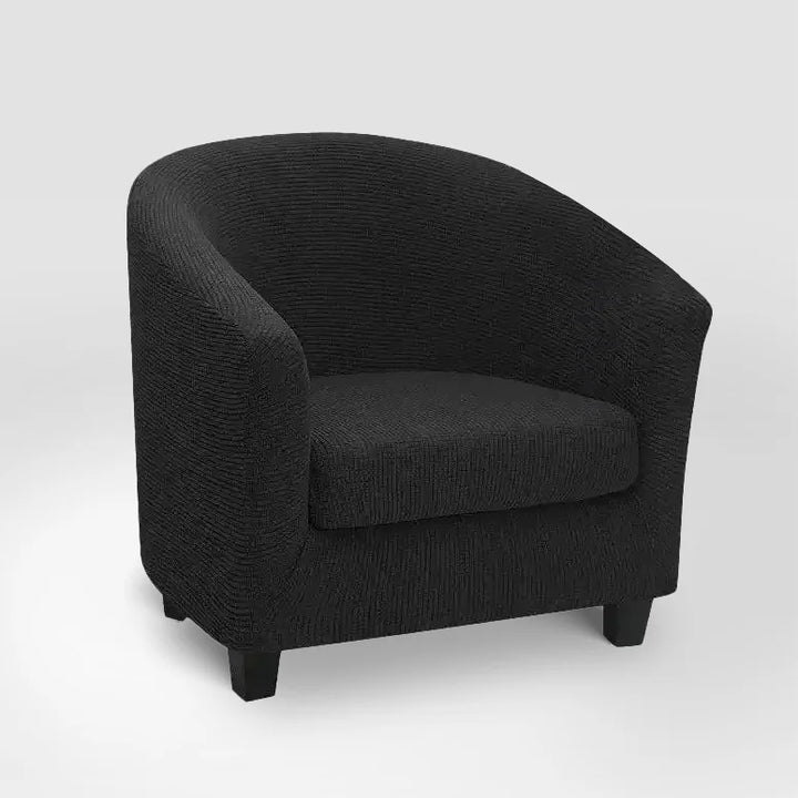 Housse de fauteuil en jacquard Fernanda de couleur noir