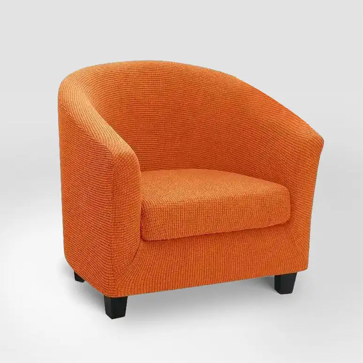 Housse de fauteuil en jacquard Fernanda de couleur orange