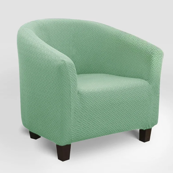 Housse de fauteuil en jacquard effet tressé Roxane de couleur vert clair