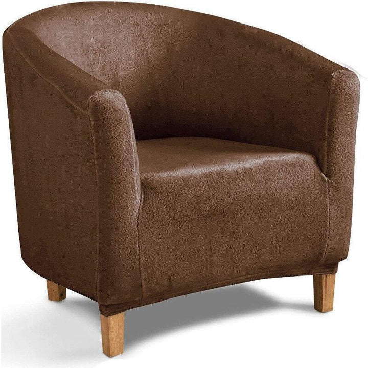 Housse de fauteuil en velours Louisa de couleurs brun