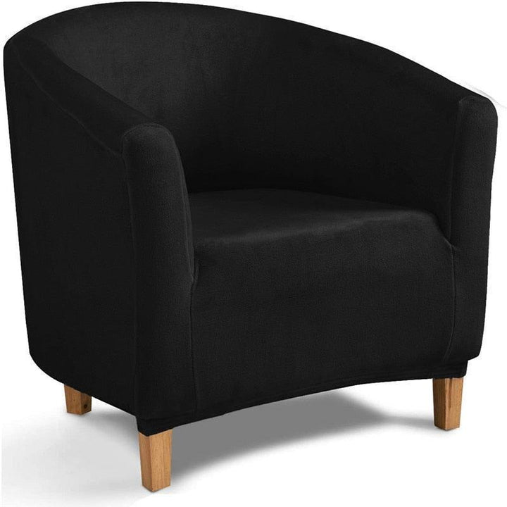 Housse de fauteuil en velours Louisa de couleurs noir