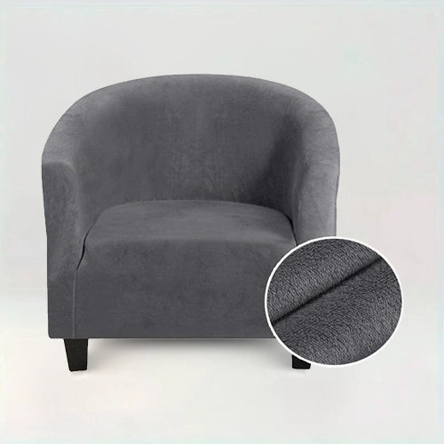 Housse de fauteuil en velours - Louisa sur fond beige