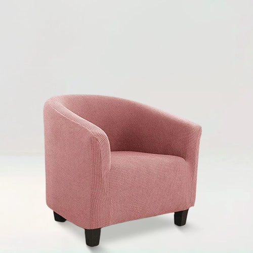 Housse de fauteuil en jacquard - Florine de couleur Rose sur fond beige