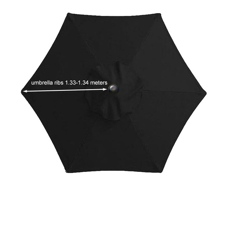 Housse de parasol imperméable Elvira de couleur noir à 6 côtés 2,7m