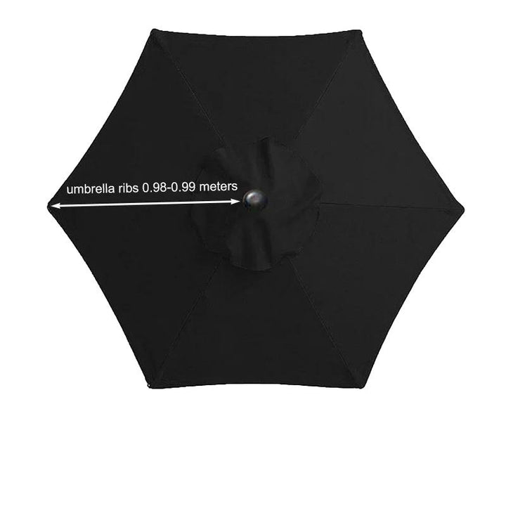 Housse de parasol imperméable Elvira de couleur noir à 6 côtés 2m