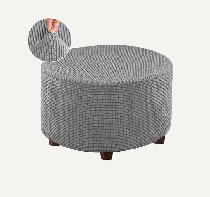 1080 × 1080 px  housse de pouf en Jacquard gris sur fond beige