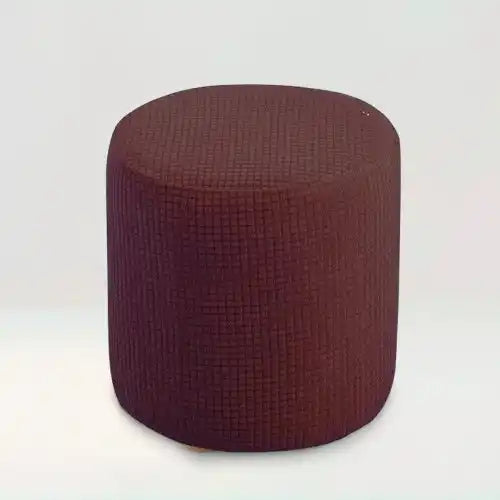 Housse de pouf en jacquard Coline de couleur marron sur fond beige