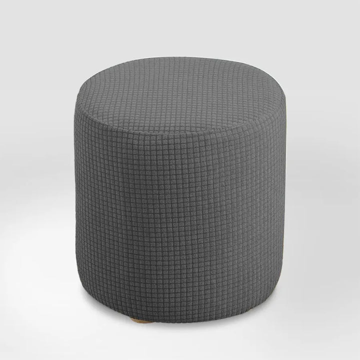 Housse de pouf en jacquard Coline de couleur gris