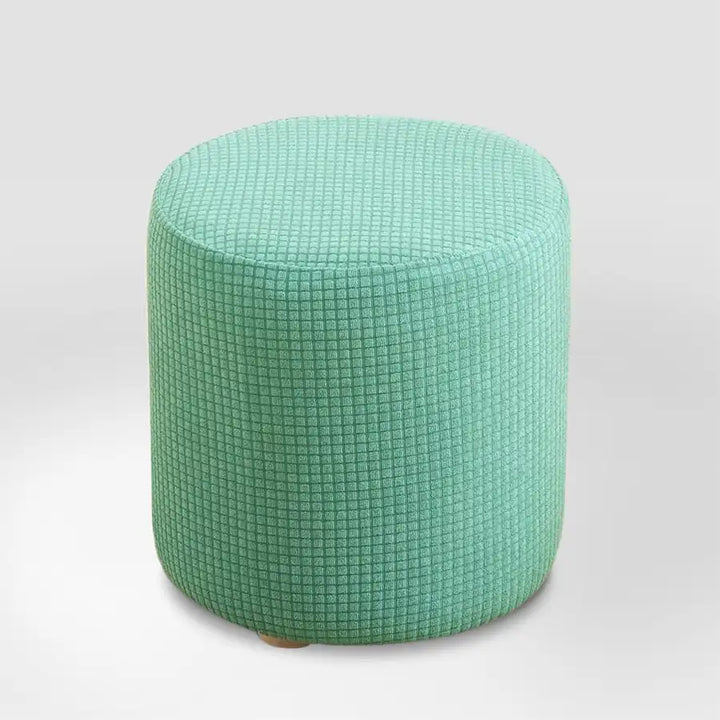 Housse de pouf en jacquard Coline de couleur vert
