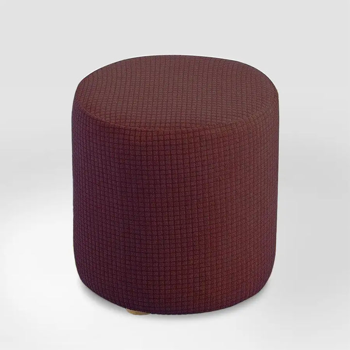 Housse de pouf en jacquard Coline de couleur marron