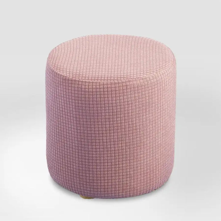 Housse de pouf en jacquard Coline de couleur rose