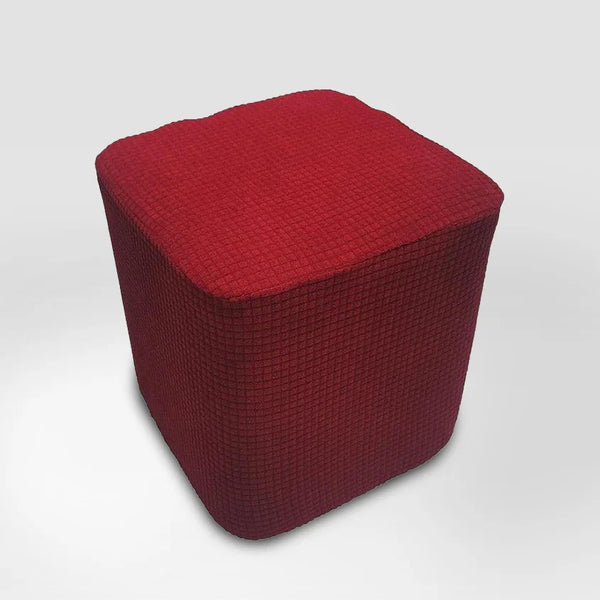 Housse de pouf carré en jacquard - Floriane