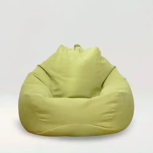 Housse de pouf Valérie de couleur vert sur fond beige