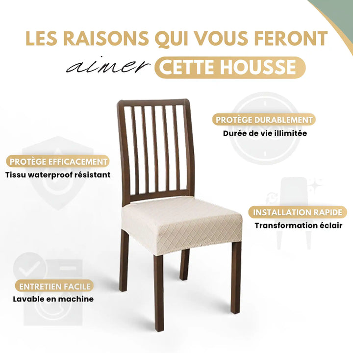 Housse extensible, résistante à l’eau, facile à installer et entretenir, idéale pour protéger vos meubles avec élégance.