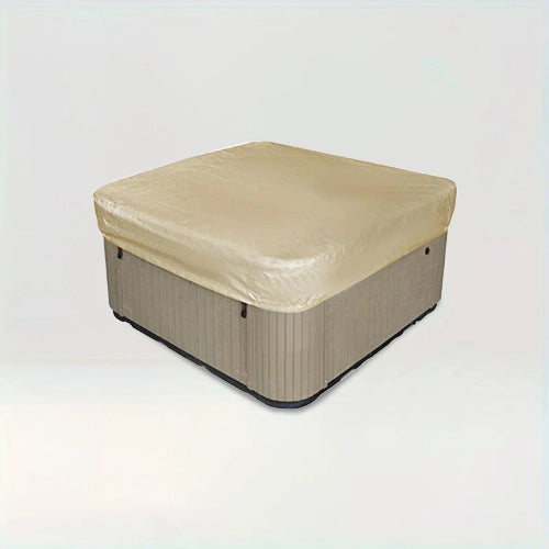 Housse de spa carré Olga de couleur beige sur fond beige