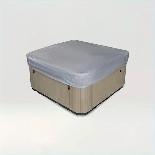 Housse de spa carré Olga de couleur gris sur fond beige