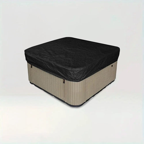 Housse de spa carré Olga de couleur noir sur fond beige