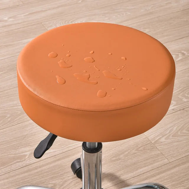 Housse de tabouret effet cuir imperméable Olivia de couleur orange