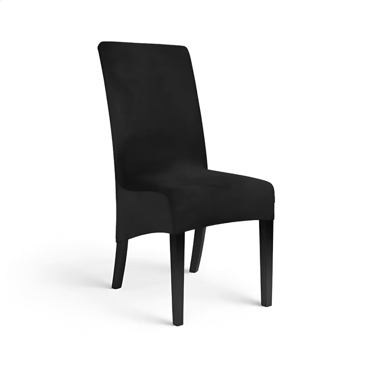 housse de chaise XL en velours mila couleur noir vue 360°