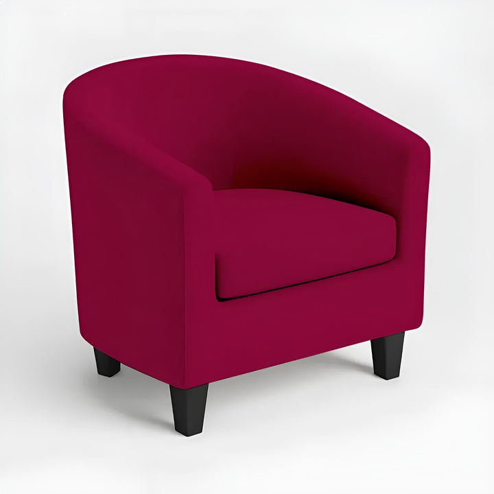 Housse de fauteuil crapaud en tissu Angie de couleur bordeaux vue 360°