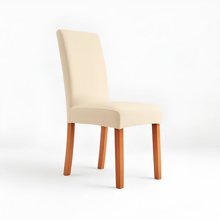 Housse de chaise en velours Mira de couleur crème vue 360°