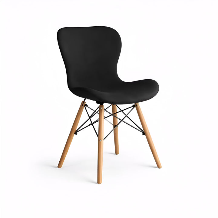 Housse de chaise papillon en velours Mélodie de couleur noir vue 360°