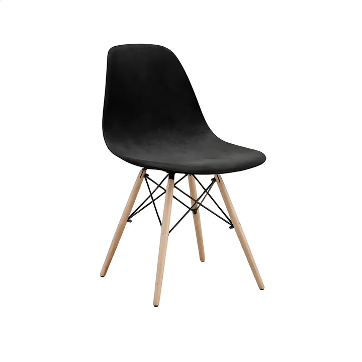 housse de chaise scandinave en velours lila noir vue 360°