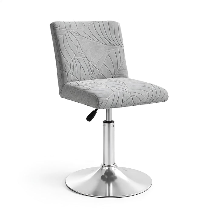 Housse de chaise de bar en jacquard effet floral imperméable Donia couleur gris clair vue 360°