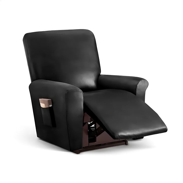 Housse de fauteuil inclinable effet cuir imperméable Luna de couleur noir vue 360°