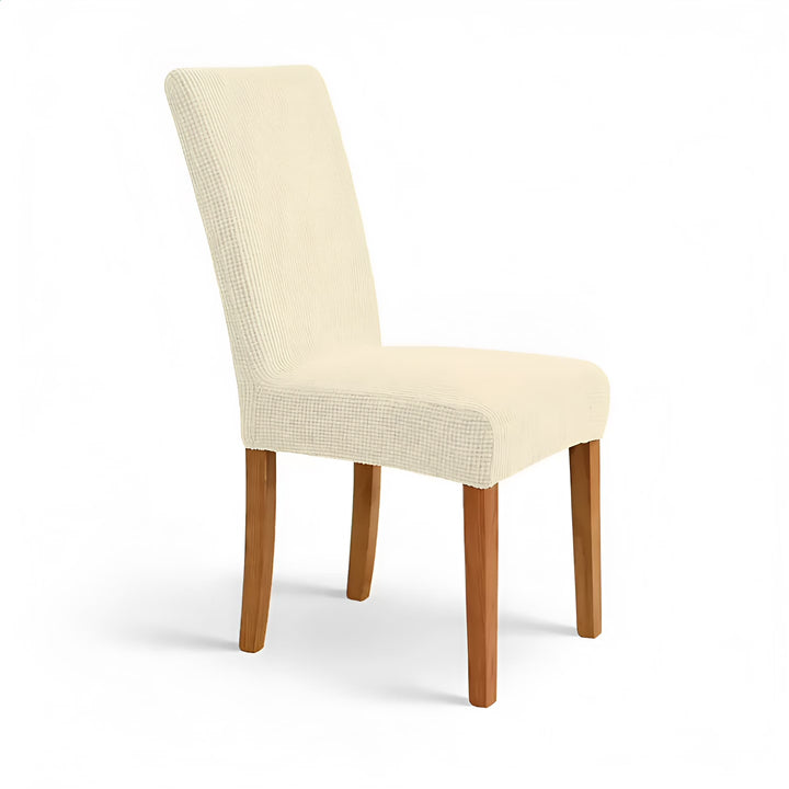 housse de chaise en jacquard carolina crème vue 360°