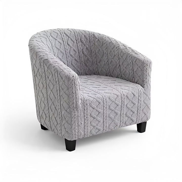 Housse de fauteuil cabriolet en tissu épais  Annabelle de couleur gris vue 360°