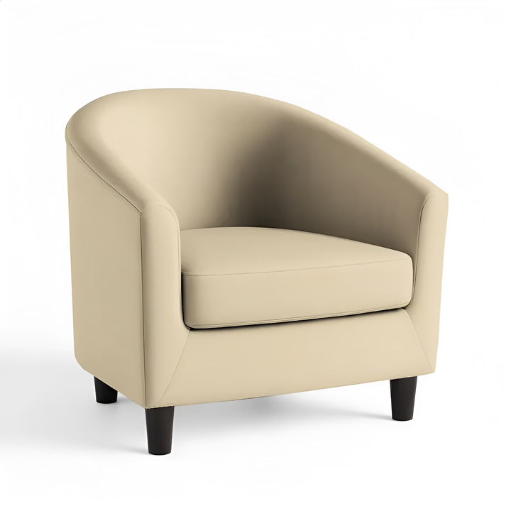 Housse de fauteuil crapaud imperméable Clémence de couleur crème vue 360°