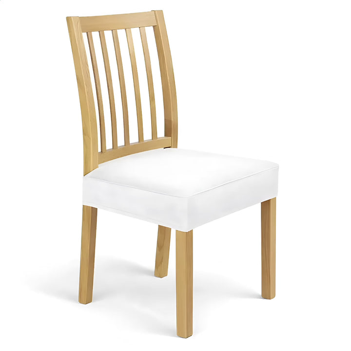 Housse de siège de chaise en velours - Kenza de couleur blanc vue 360°