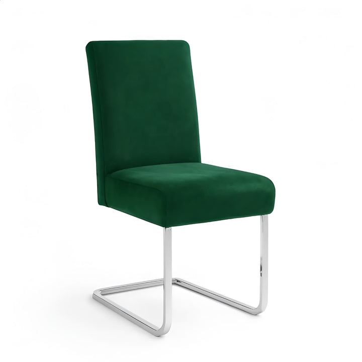 Housse de chaise en velours Silvia couleur vert vue 360°