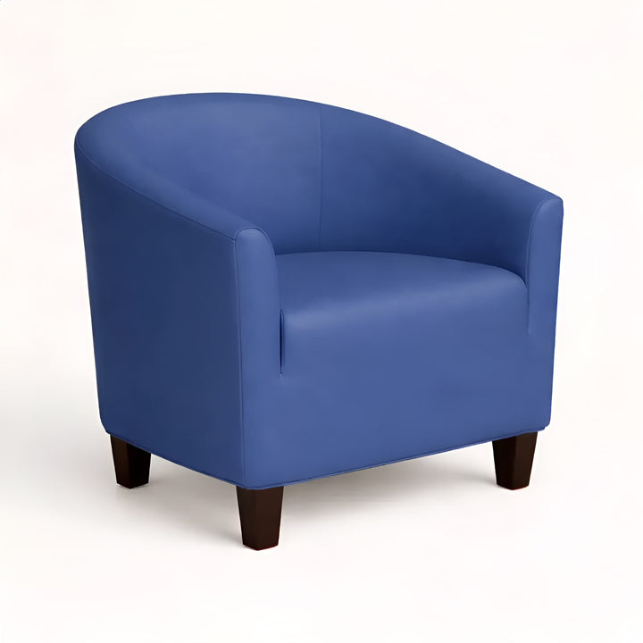 Housse de fauteuil effet cuir imperméable Agnès de couleur bleu vue 360°