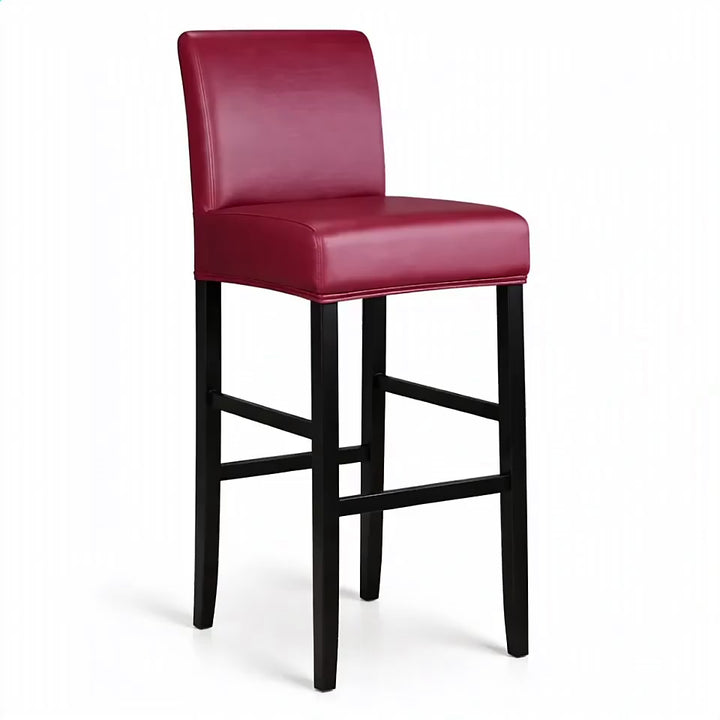 housse de chaise de bar effet cuir valentina bordeaux vue 360°