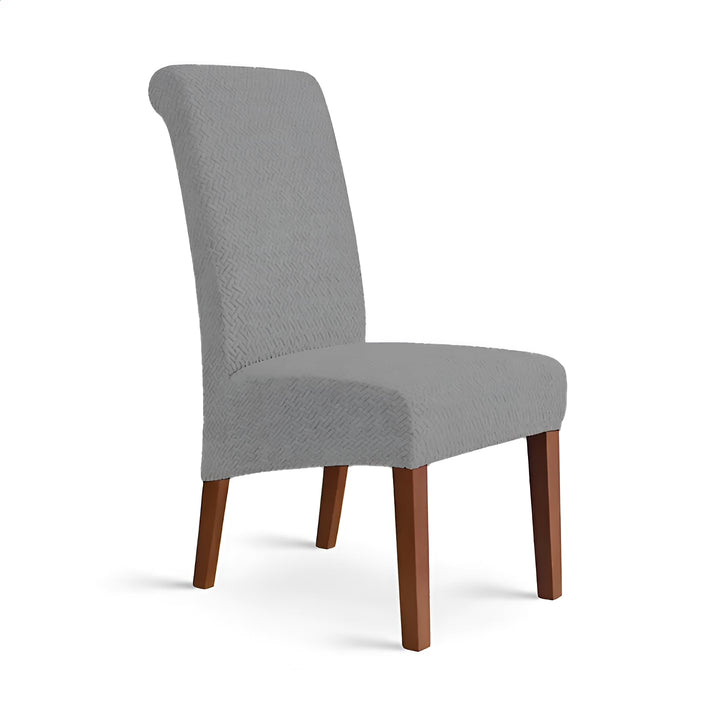 housse de chaise XL en jacquard effet tressé melda couleur gris vue 360°