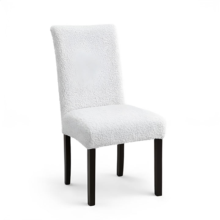 housse de chaise en polaire cyrielle blanc vue 360°