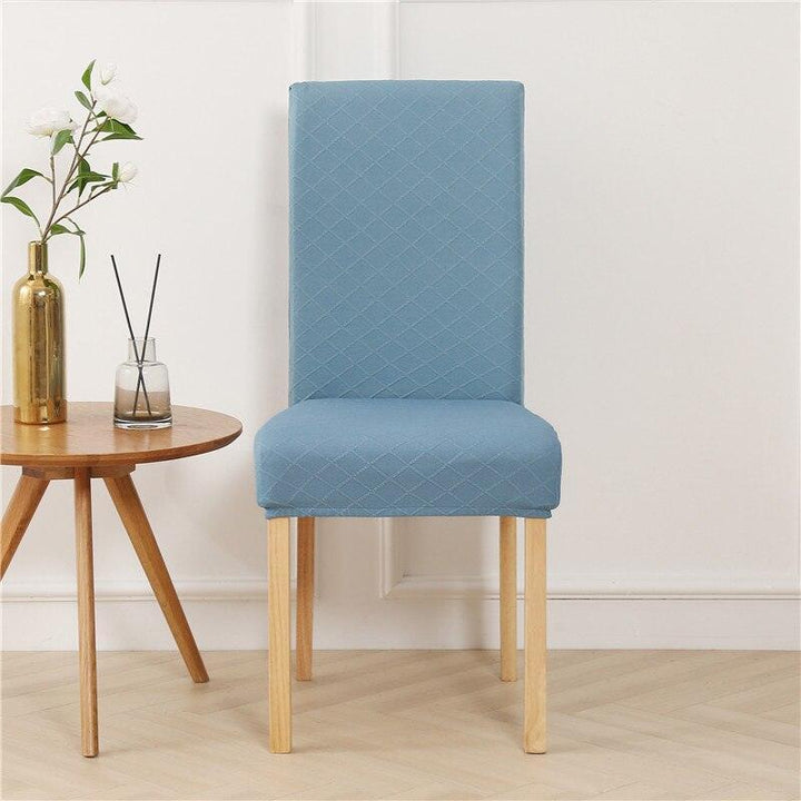 Housse de chaise effet tricot Ludivine de couleur bleu